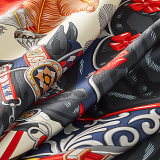 カレ 90 《アルネ・ドゥ・クール》 - ブラック | Hermès